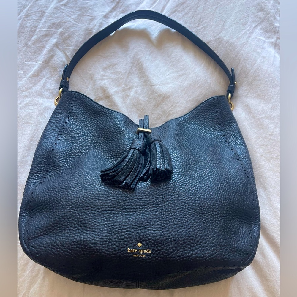 Kate Spade Black Shoulder Bag With Tassels